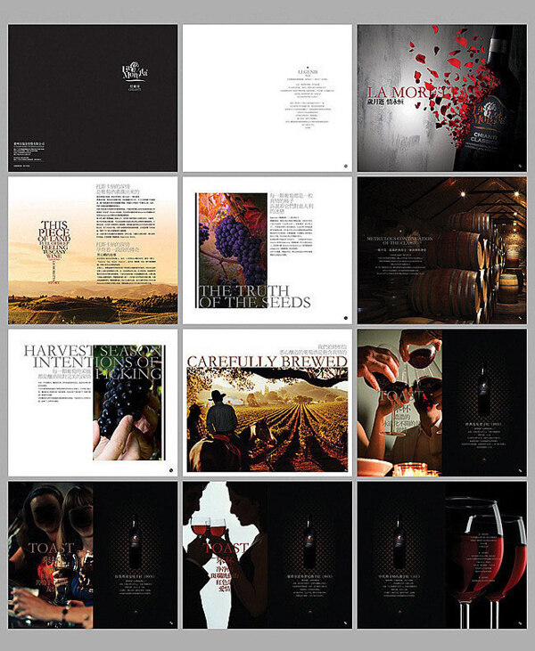 高档红酒宣传画册设计模板ai素材