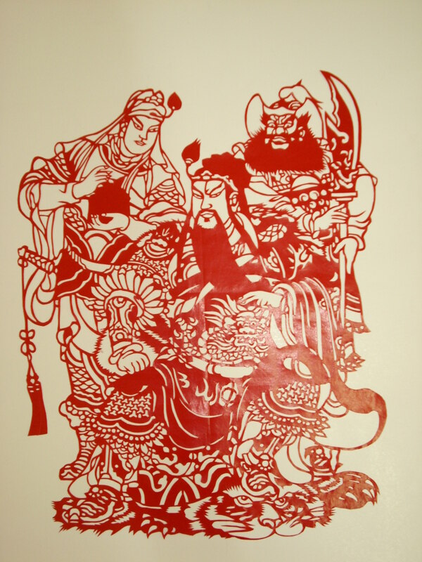剪紙關(guān)公淘寶湘韻軒圖片