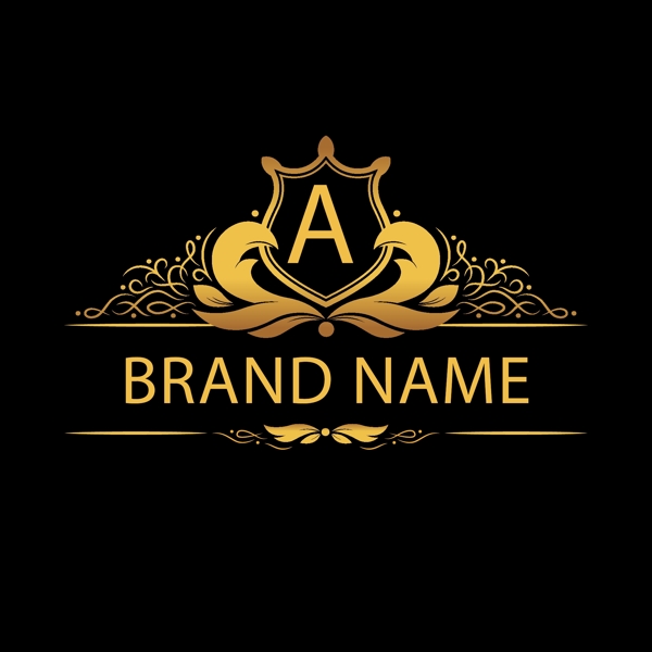 字母品牌标志奢华金色logo模板