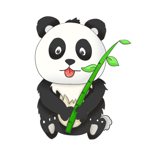 可爱的熊猫在吃竹子