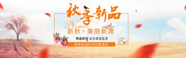 電商淘寶秋季秋裝新品促銷(xiāo)海報(bào)