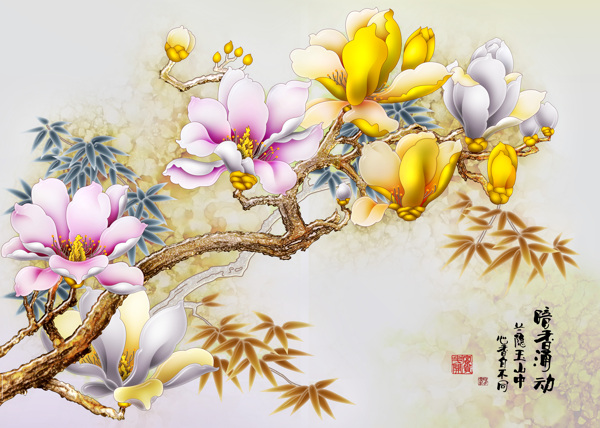 花卉裝飾背景墻