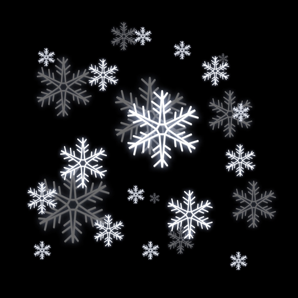 漂浮雪花矢量白色新年冬季卡通可商用素材