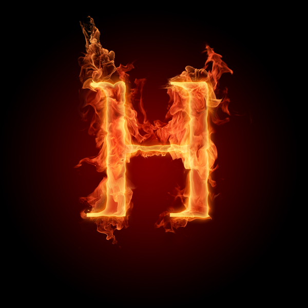 燃烧着的英文字母图片素材H
