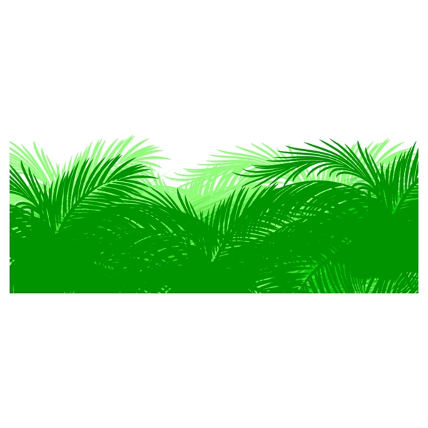 绿色水彩植物卡通透明素材