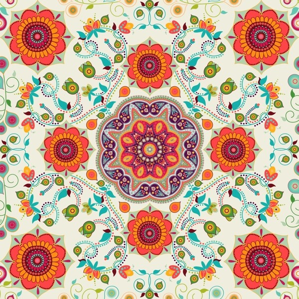 無縫花紋圖片