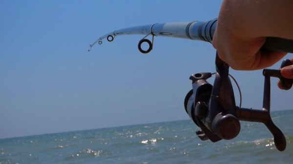 海边钓鱼视频素材