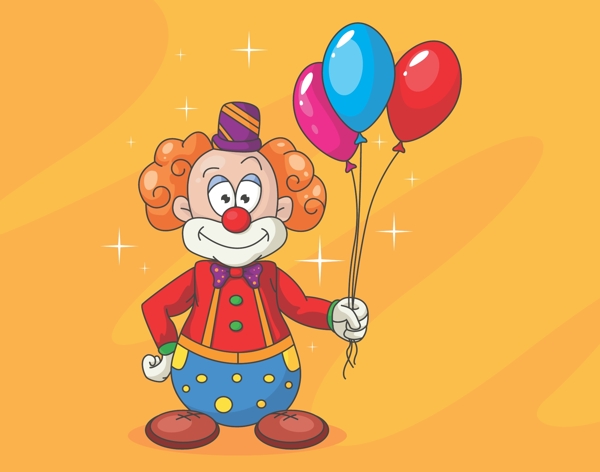 手握一束气球的小丑