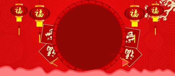 喜慶2019豬新年背景