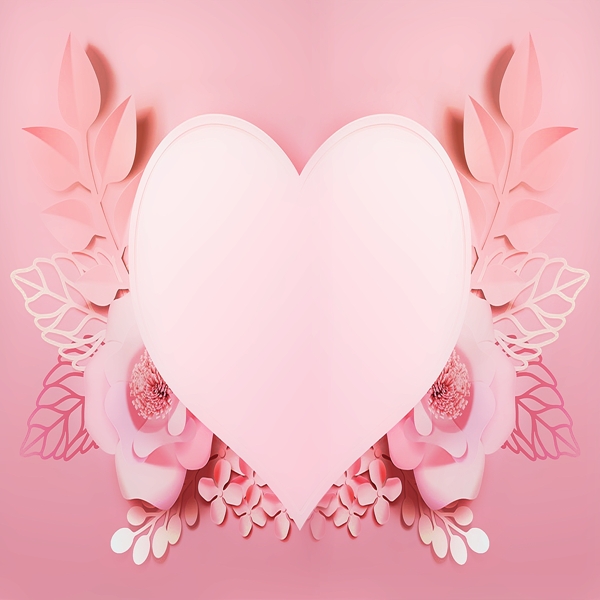 浪漫爱心花朵粉色系列背景图