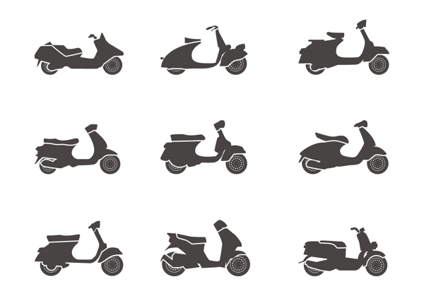 扁平矢量摩托車圖標(biāo)