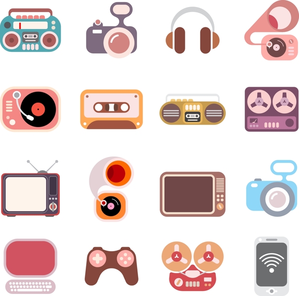 16款粉色数码产品icon素材