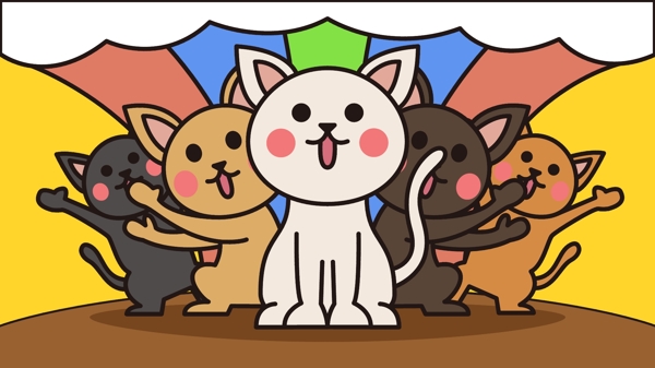 萌宠系列可爱猫猫插画