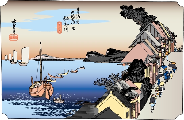 珍贵日本浮世绘矢量图