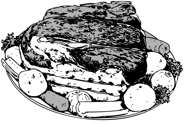 肉類食物矢量圖