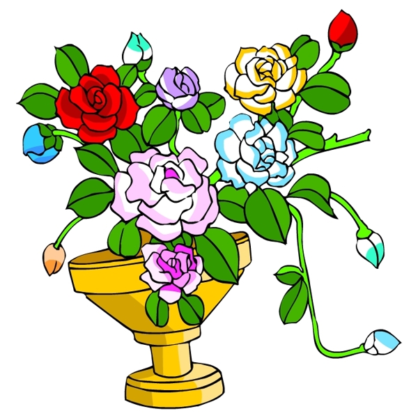 花卉古典插畫