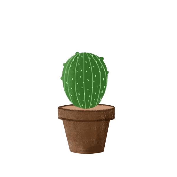 大仙人掌盆栽植物元素
