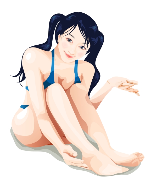 插畫時(shí)尚美女百態(tài)美女圖片