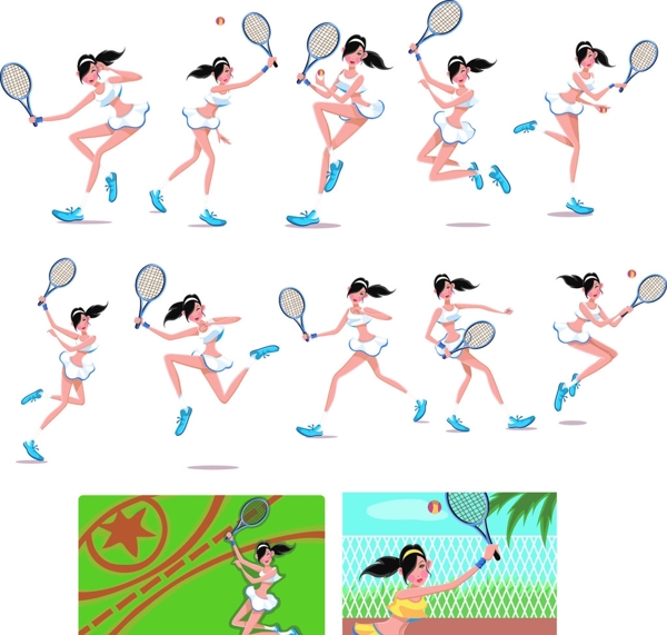 打網(wǎng)球的女孩