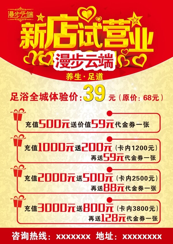 足浴试营业海报