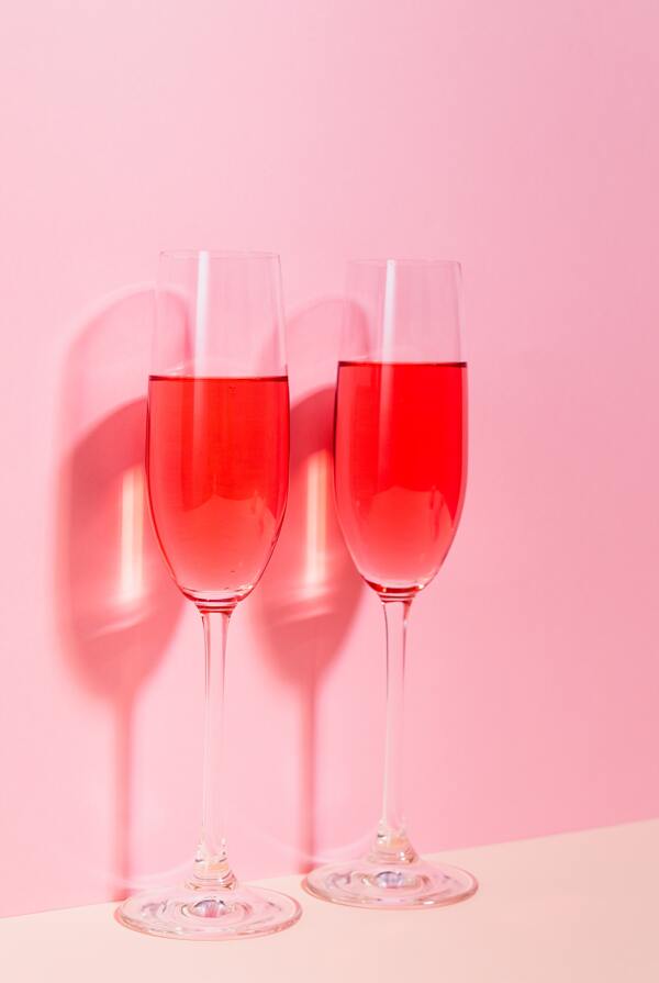 粉红酒杯图片