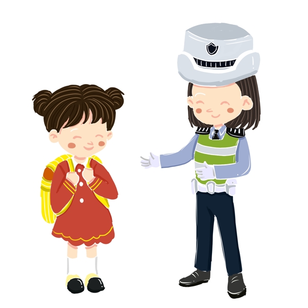 卡通女孩人物圖案元素