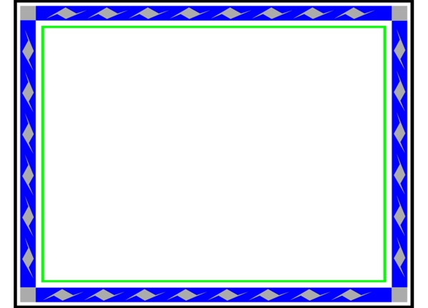 菱形图案蓝色边框免抠psd透明素材