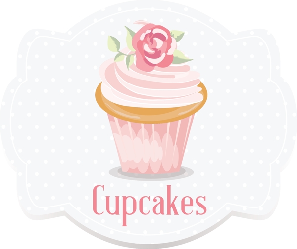 杯子蛋糕花朵糖果卡通蛋糕矢量图片
