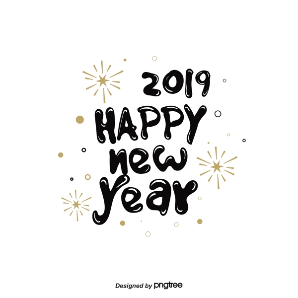 2019新年快樂(lè)煙花黑金
