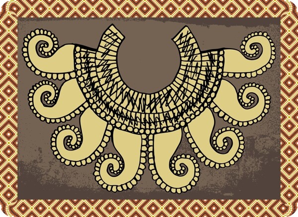 古代項鏈插畫矢量圖