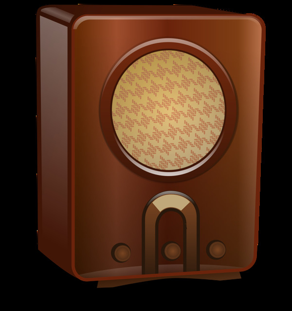 木质收音机免抠png透明图层素材