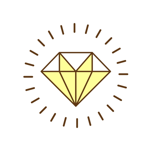 黄色发光的钻石图标