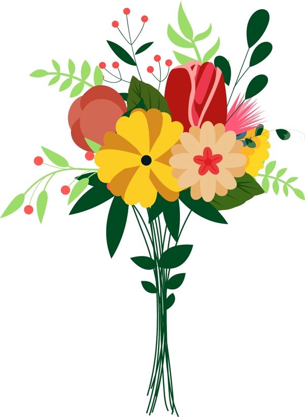 植物花朵原创矢量鲜花彩色AI源文件可编辑