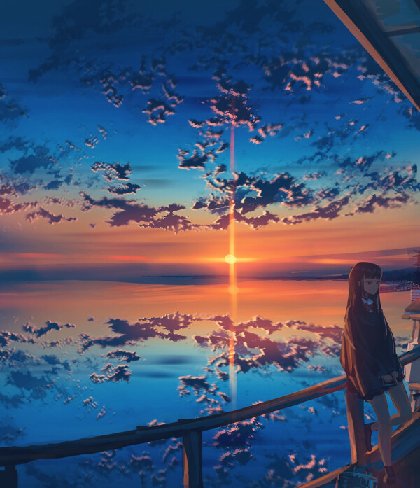 彩色动漫人物插画背景图片