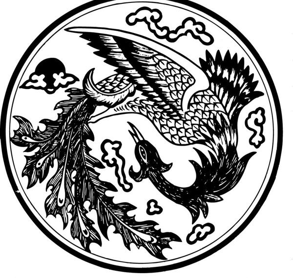 鳥(niǎo)飛鳥(niǎo)鳳凰矢量線