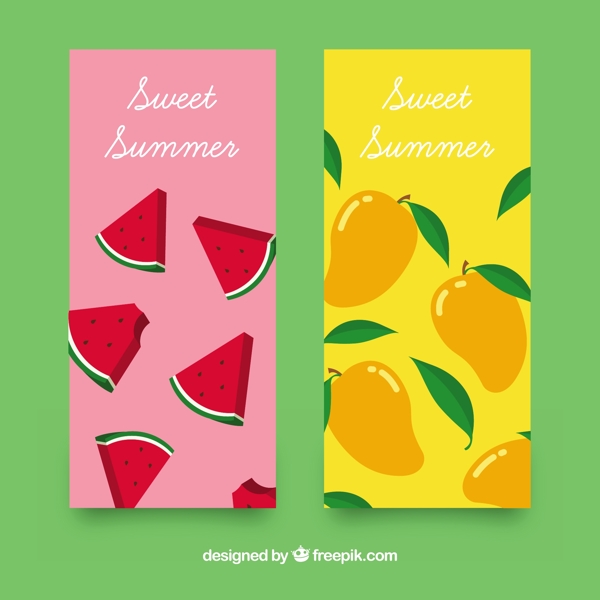 夏季水果彩旗