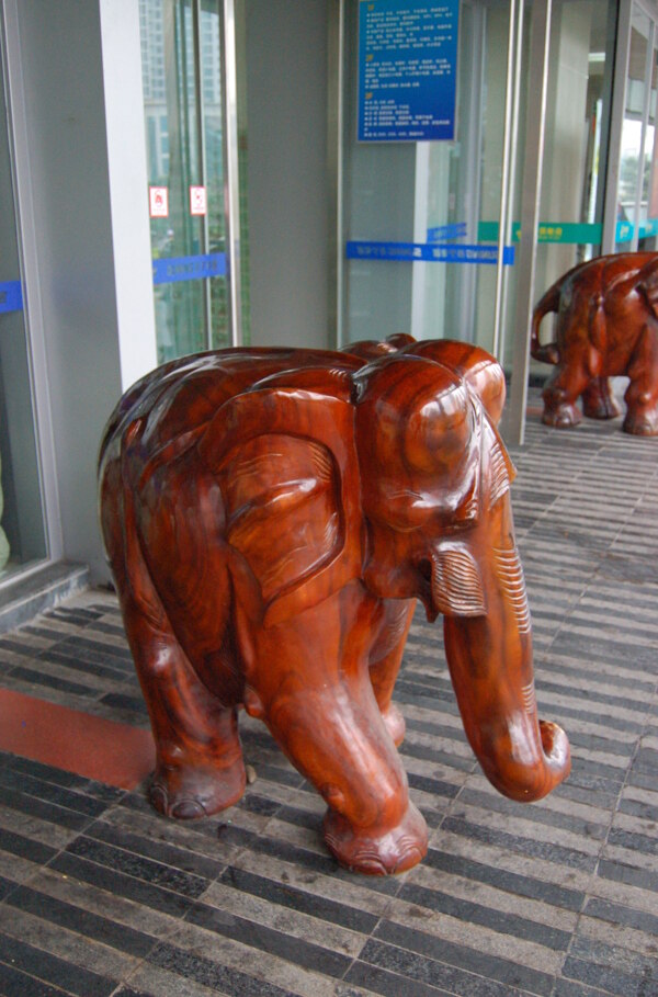 红木大象1图片