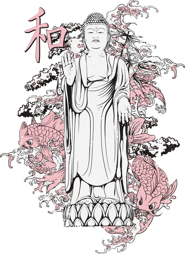 向量的T恤設(shè)計與佛