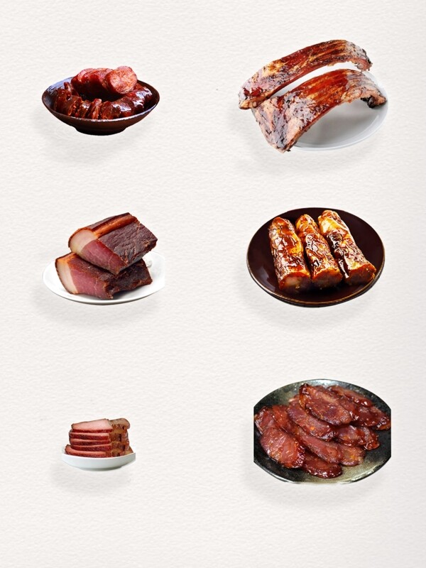 中式小吃风味美食腊味食品装饰图案