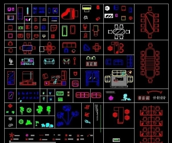 辦公家具cad圖塊圖片