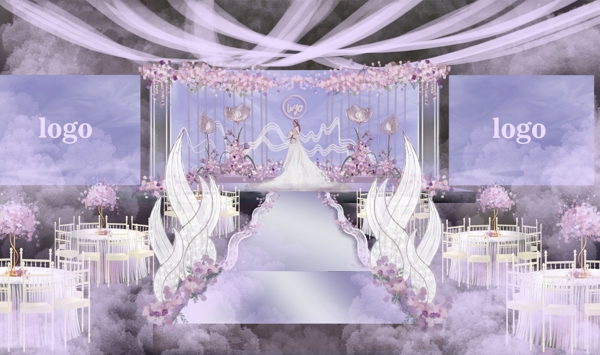 紫色浪漫婚礼效果图