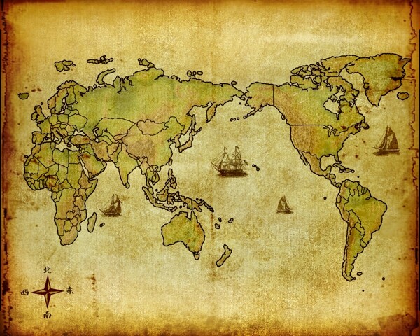 复古世界地形图图片
