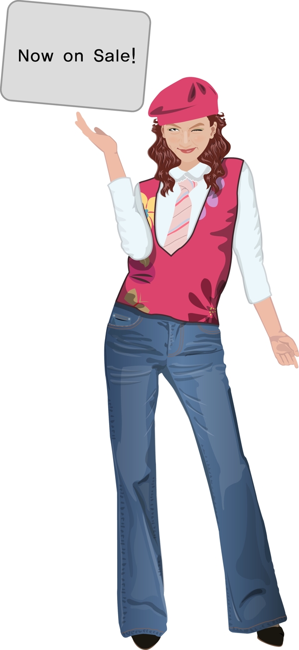 插畫時尚美女百態(tài)美女