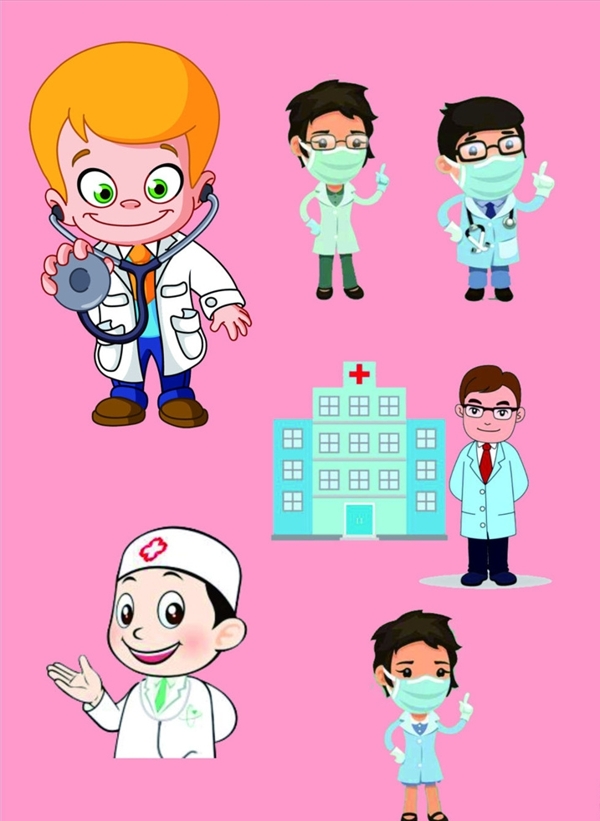 漫畫醫(yī)院矢量圖