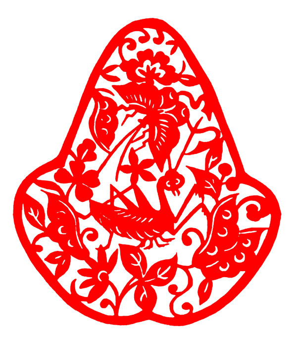 花鳥窗花剪紙民間美術(shù)0120