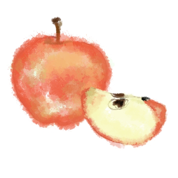 卡通手绘红色苹果免抠图
