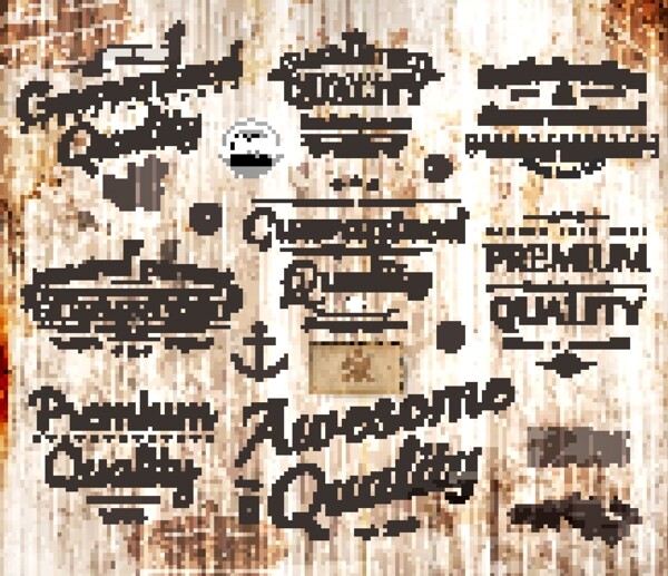 老式的木头标签设计矢量素材02