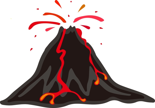 火山爆发矢量图