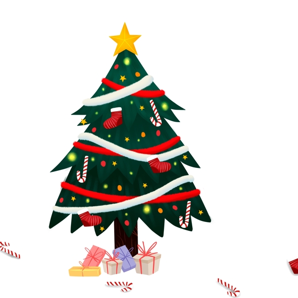 卡通小清新一颗圣诞树设计