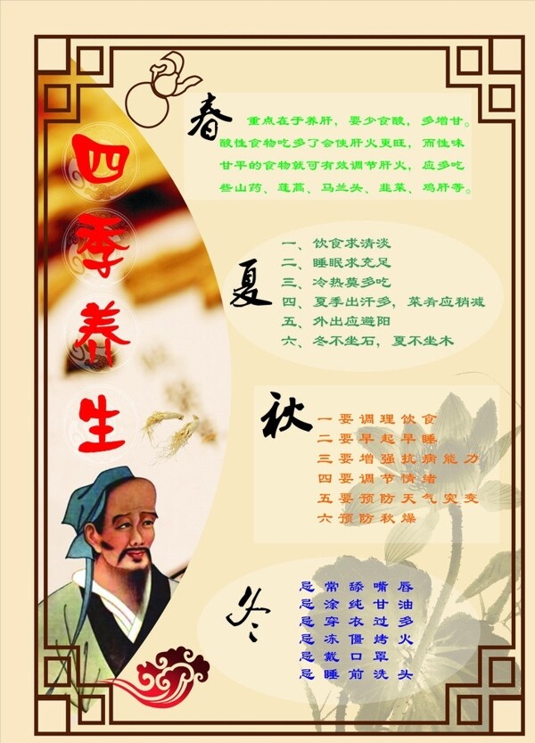 四季養(yǎng)生圖片